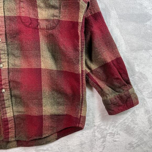 Pendleton Lodge Shirt Men's Medium Shacket Flannel Wool Red Button Down Outdoor - Picture 4 of 16